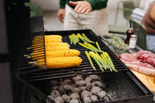 Closeup check on grill temp