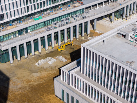 Aerial View of Construction Site