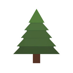 Fototapeta premium A simple green christmas tree icon