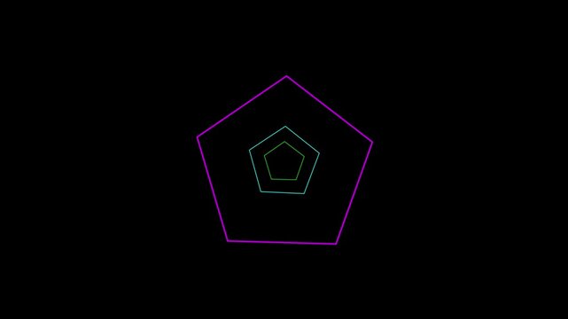 Shiny Hexagonal Neon Lights Motion Background