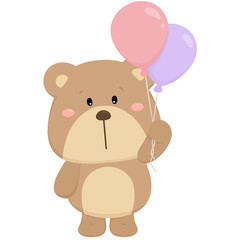 Obraz premium teddy bear with balloons