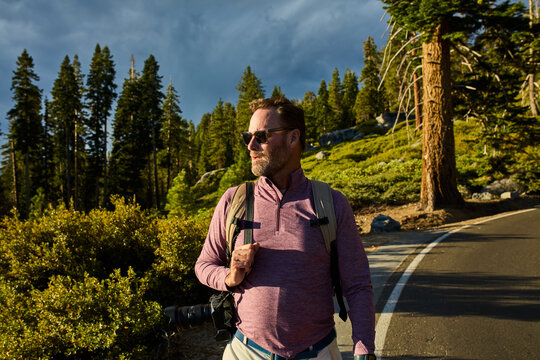 Man enjoys the view in Yosemite