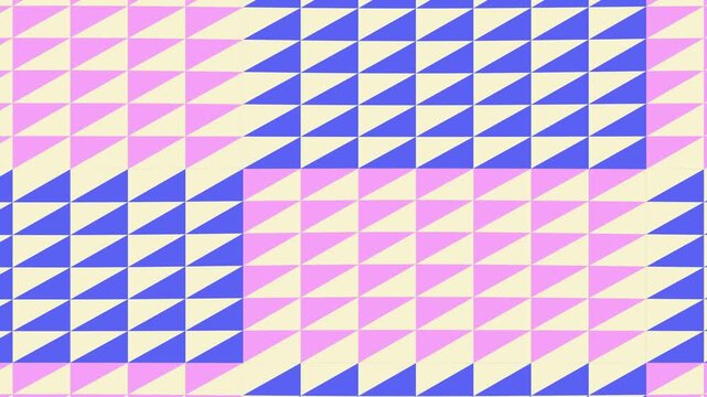 Abstract Geometric Triangle Pattern Background with Pastel Pink, Blue, and Cream Colors; Modern Seamless Mosaic Texture for Digital Design and Retr...