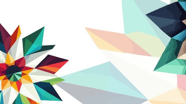 Vibrant Low Poly Geometric Star Abstract Animation
