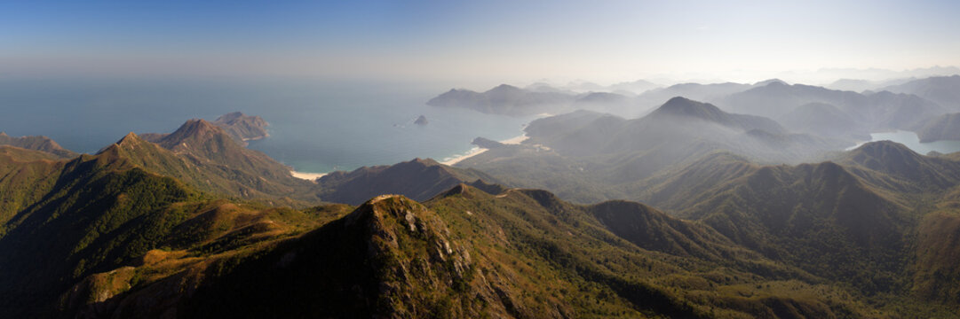 Sharp Peak and Tai Long Wan Beaches Sai Kung Hong Kong Aerial
