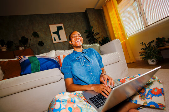 Woman relaxing at home, enjoying leisure time