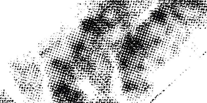 Glitch distorted grunge layer . Noise destroyed texture . Trendy defect error shapes . Overlay grunge texture . Distressed effect .Vector shapes with a halftone dots screen print texture.Eps10