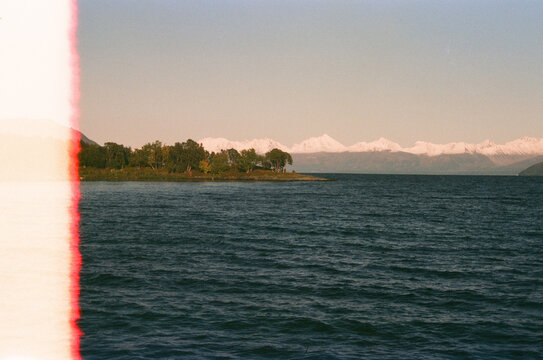 Exposed Edge on Film, Archipelago, North Norway Fjords. 