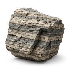 Close up of layered rock formation with unique texture and color patterns