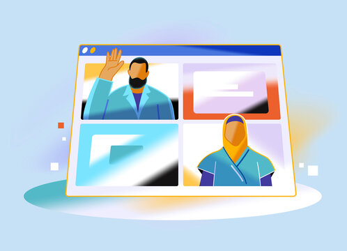 Online medical consultation with doctors video call interface