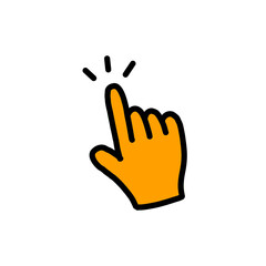 Obraz premium Hand Gesture Icons – Open Hand Pointer / 開いた手のポインタージェスチャーUIアイコン