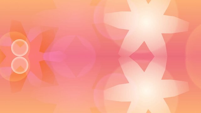 Abstract floral pattern with glowing white flowers on vibrant orange background viewed from directly above