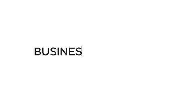 Typewriter Effect of "Business Strategy" Title. Online Epic Learning.