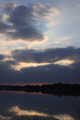 Fototapeta premium sunset over the river