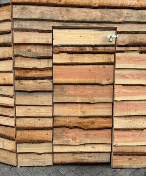 door in wooden cabin