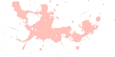 Fototapeta premium Vector illustration of a red paint splash design featuring a grunge watercolor map silhouette of the world with artistic ink splatters and blood color texture