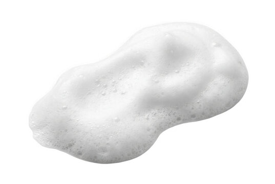 White shaving foam or soap lather blob with micro bubbles, isolated on white background