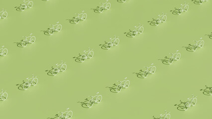 3D illustration of stylized bikes under hard top-left lighting