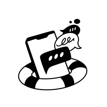 customer support chat on smartphone &ndash; concept of help