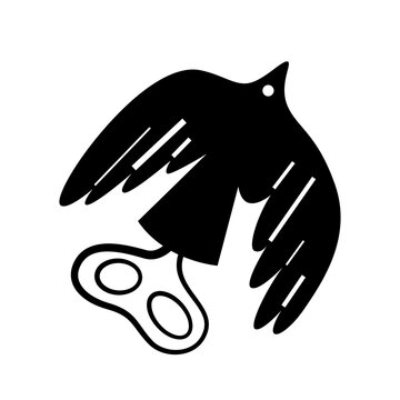 flying bird holding keys &ndash; concept of campaign launch