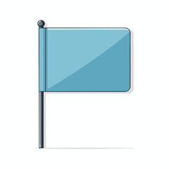 Obraz premium Blank Blue Flag on White Background