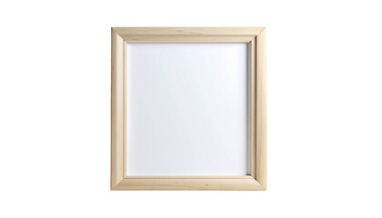Fototapeta premium Vertical empty wooden picture frame mockup. Blank light wood photo frame for interior design, gallery display, or art presentation. Realistic 3d rendering with a transparent background.