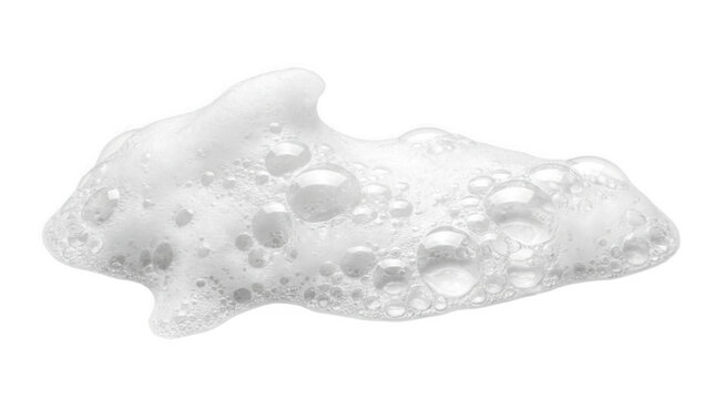 White soap foam bubbles blob with suds texture Isolated on transparent background, png