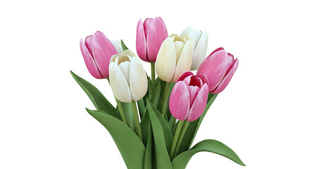 Naklejka premium Bouquet of Pink and White Tulips