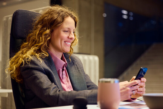 Woman takes a break at work