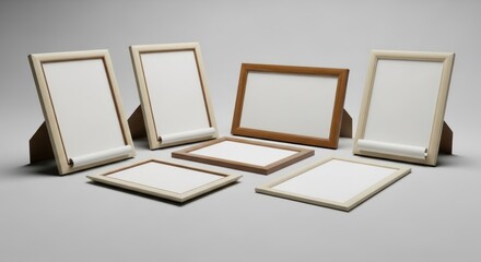 Empty picture frames on display