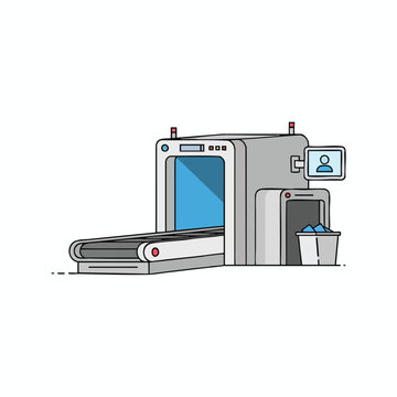 Airport Security Scanner Illustration