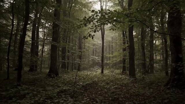Ethereal Woodland Textures Highlighting organic details of trees, moss, and ground cover, presented with a gentle, mesmerizing ripple effect.
