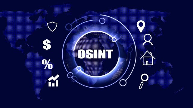OSINT and Digital Intelligence Workflow Concept Background OSINT, open source intelligence, data analysis