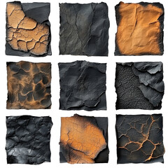 Nine Textured Burnt Paper Textures Collection