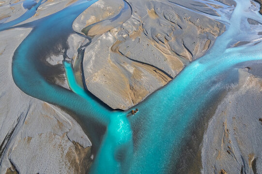Braided river abstract patterns