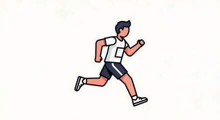 Obraz premium Man Running Illustration Fitness Active Lifestyle.