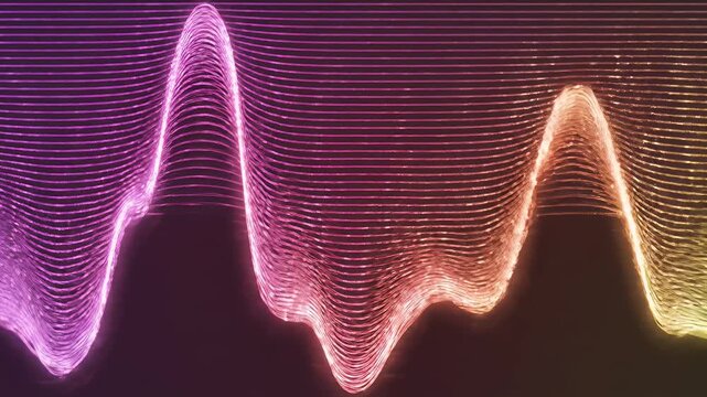 Abstract wave pattern of light and color across horizontal lines