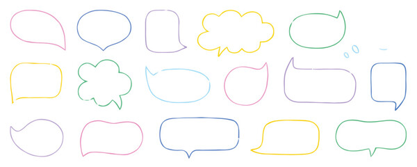 Fototapeta premium Hand Drawn Speech Bubbles and Thought Clouds Collection.