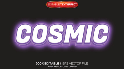 Obraz premium 3d text effect cosmic theme