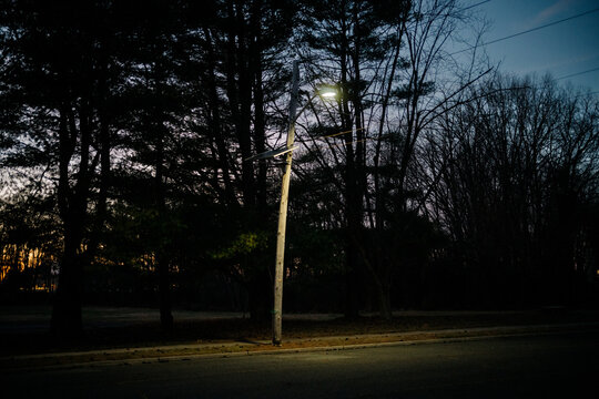 LED Lamp At Dusk