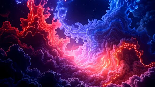 Encasing the Astral Border Frame traced in stars and cosmic fog, an intricate tapestry of light unfurls, with swirling streams of vermilion and sapphire cascading gracefully, producing a