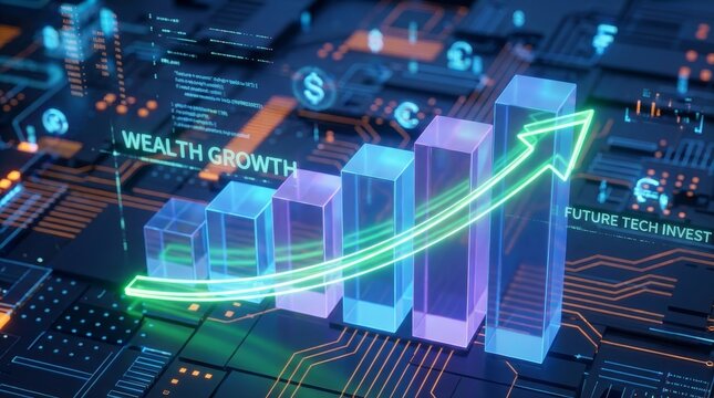 Wealth Growth Graph for Future Technology Investment Visualization