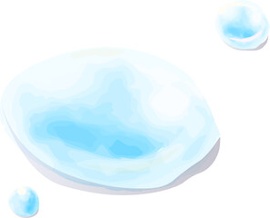 水彩で描いた数滴の水滴のイラスト
