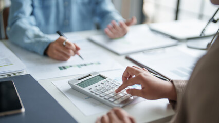 business man Auditor or internal revenue service staff checking annual financial statements company Audit &nbsp;Accounting tax.
