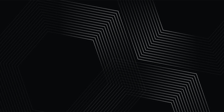 Black dynamic arrow line background. Elegant dark linear abstract wallpaper. Luxury stripe gradient texture. Grey direction lines backdrop for flyer, banner, poster, cover,