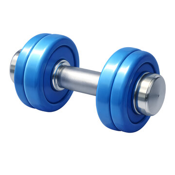 3D Blue dumbbell for fitness and strength training