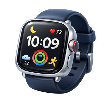 3D Smartwatch with fitness tracker and heart rate display
