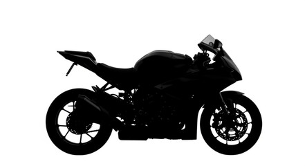 Obraz premium Silhouette of a modern sport motorcycle on a white background.