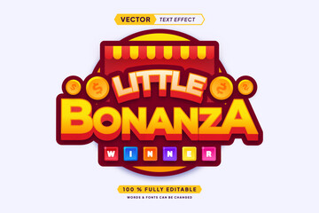 Text effect editable little bonanza 3d gaming cartoon font style