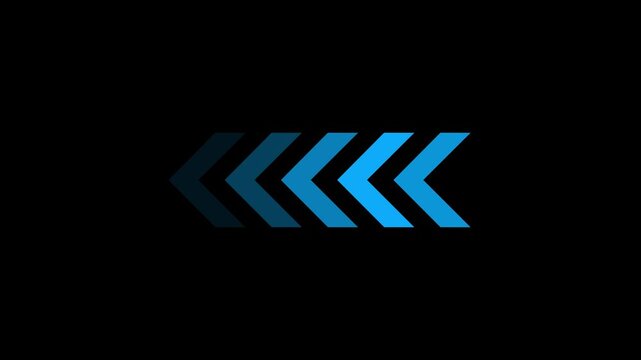 Arrow Loop Animation direction concept. Colorful arrow icon concept.4k video and black background